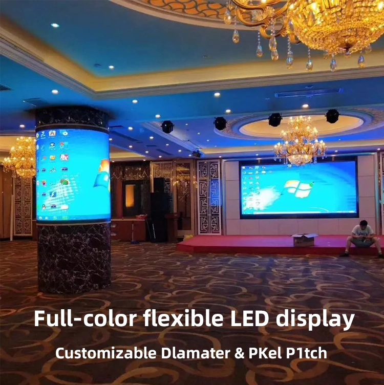 Indoor Circular Curved Soft Screen Cube LED Display Flexible LED Screen